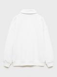 Mango Kids' Ocean Cotton Collared Long Sleeved Sweatshirt, Natural White