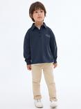 Mango Kids' Cotton Collared Long Sleeved Sweatshirt, Navy