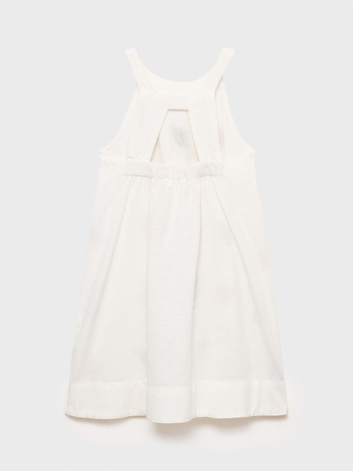 Product image 2 of 4, which shows Mango Kids' Chloe A-Line Dress, Natural White, 11-12 yrs