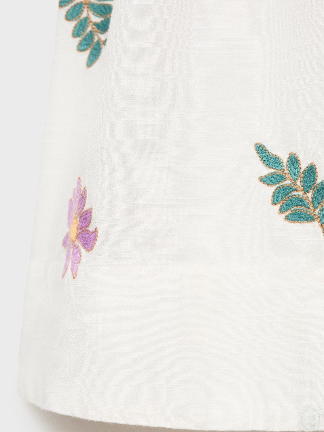 Product image 3 of 4, which shows Mango Kids' Chloe A-Line Dress, Natural White, 11-12 yrs