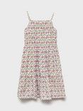 Mango Kids' Kosamui Cotton Sleeveless Tiered Midi Dress, Pink