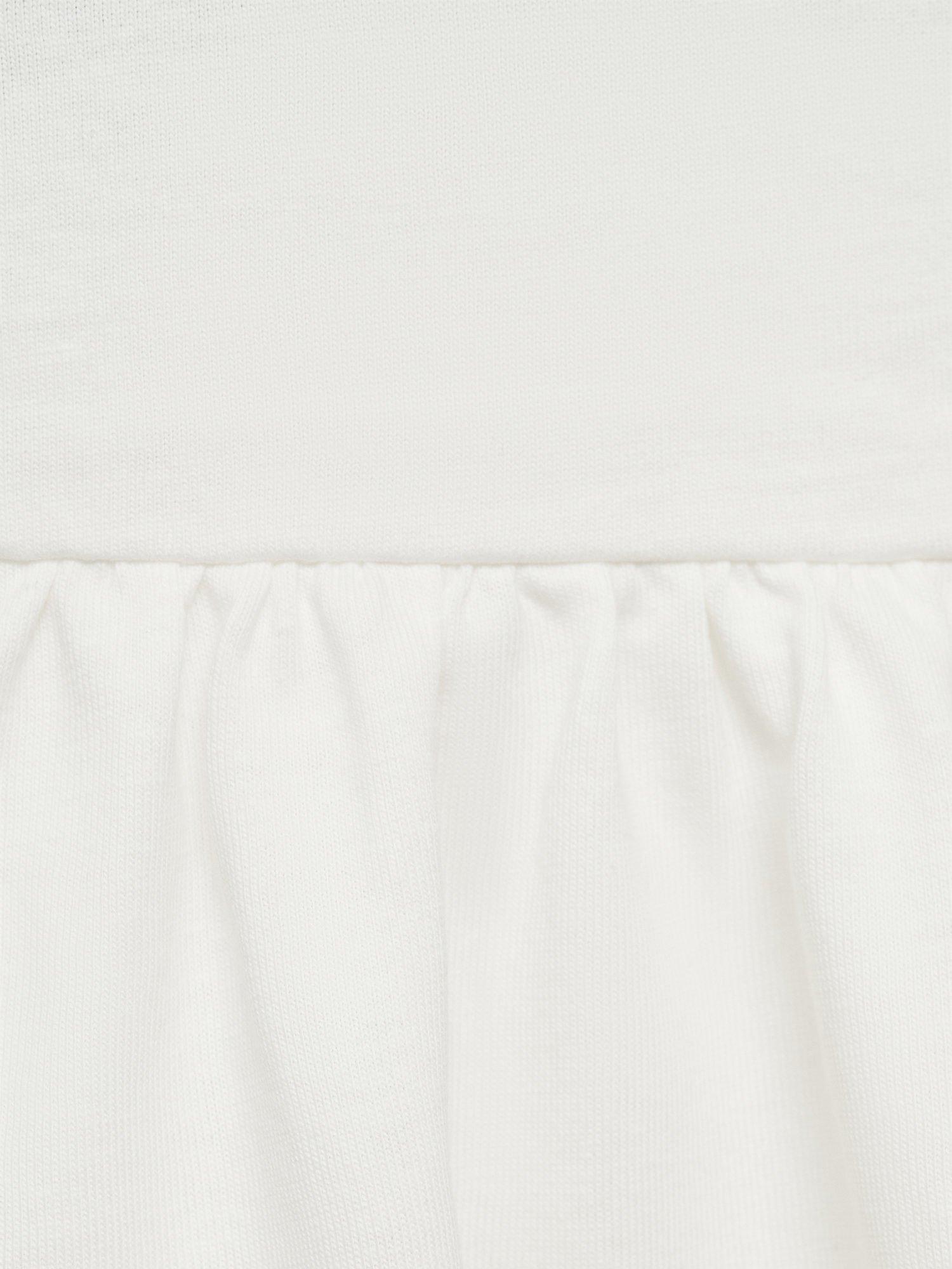 Product image 3 of 4, which shows Mango Kids' Flared Ruched Neck Dress, Natural White, 11-12 years
