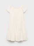 Mango Kids' Savana Tiered Dress, White
