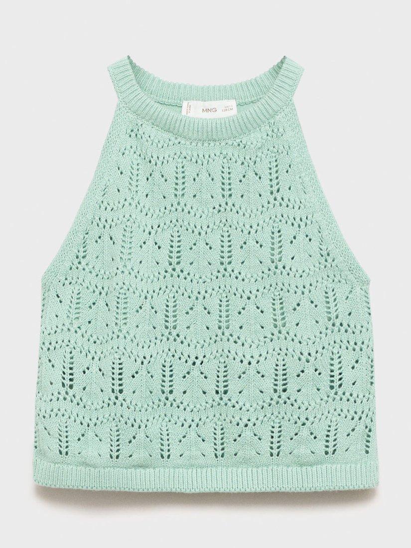 Product image 1 of 4, which shows Mango Bali Kids' Cotton Vest, Aqua, 11-12 years