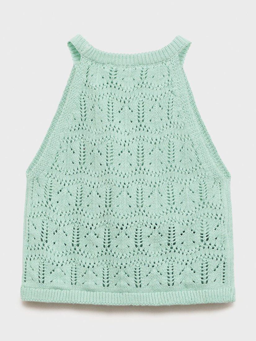 Product image 2 of 4, which shows Mango Bali Kids' Cotton Vest, Aqua, 11-12 years