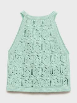 Mango Bali Kids' Cotton Vest, Aqua - view 2, Aqua