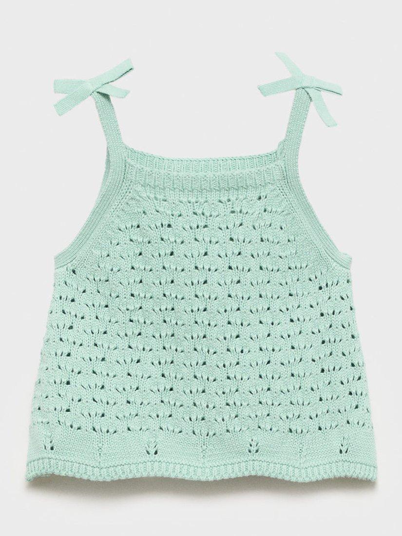 Product image 2 of 6, which shows Mango Kids' Gili Cami Top, Aqua, 12-18 months