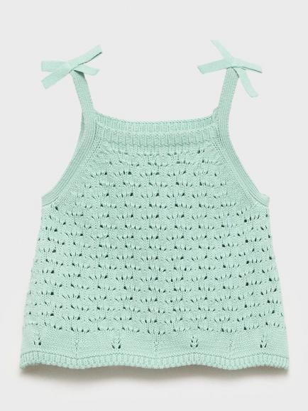 Mango Kids' Gili Cami Top, Aqua - view 2, Aqua
