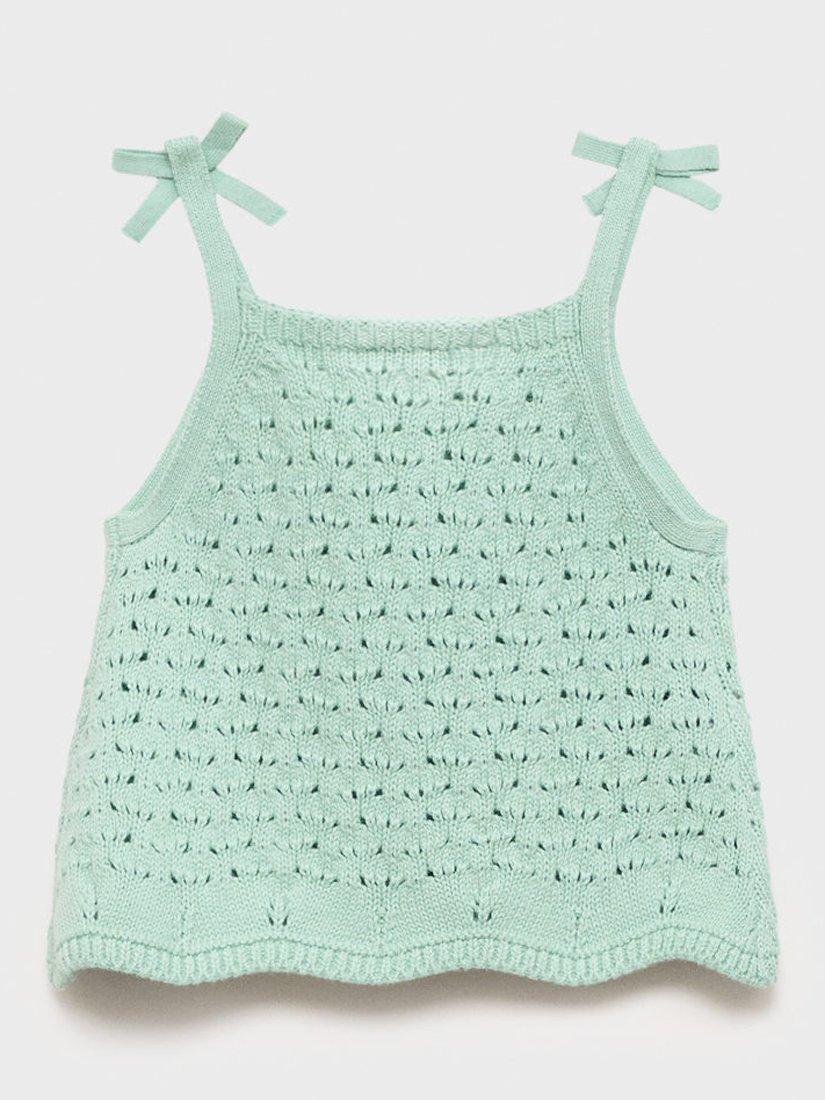 Product image 3 of 6, which shows Mango Kids' Gili Cami Top, Aqua, 12-18 months