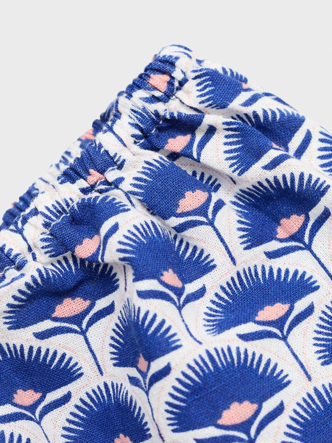Product image 4 of 4, which shows Mango Kids' Kotao Cotton Short Sleeved Printed Blouse, Medium Blue, 9 years