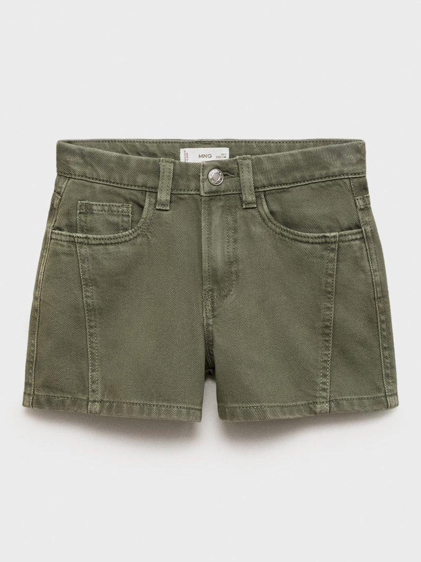 Product image 3 of 6, which shows Mango Kids' Helena Denim Shorts, Beige/Khaki, 8 years