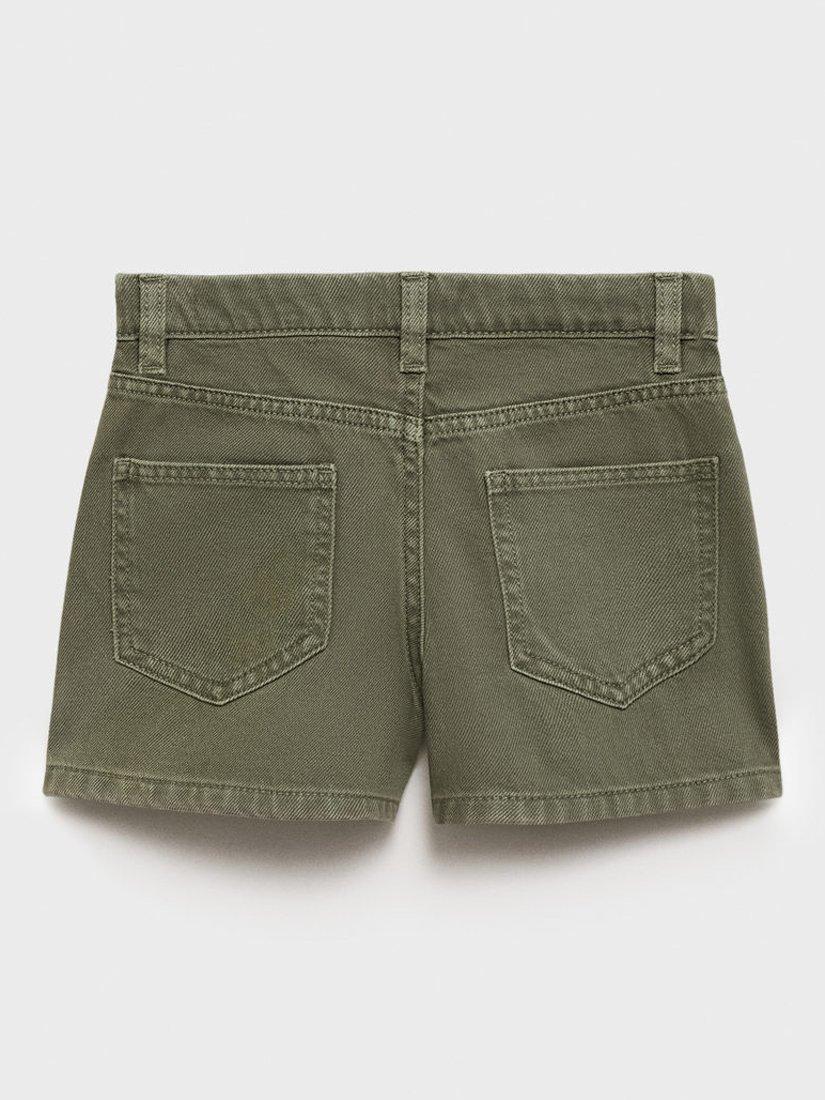 Product image 4 of 6, which shows Mango Kids' Helena Denim Shorts, Beige/Khaki, 8 years