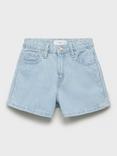Mango Kids' Renata Denim Five Pocket Shorts, Open Blue