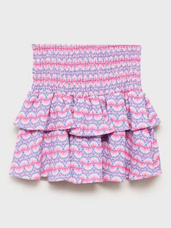 Mango Kids' Pai Ruched Tiered Skirt, Pink - view 2, Pink