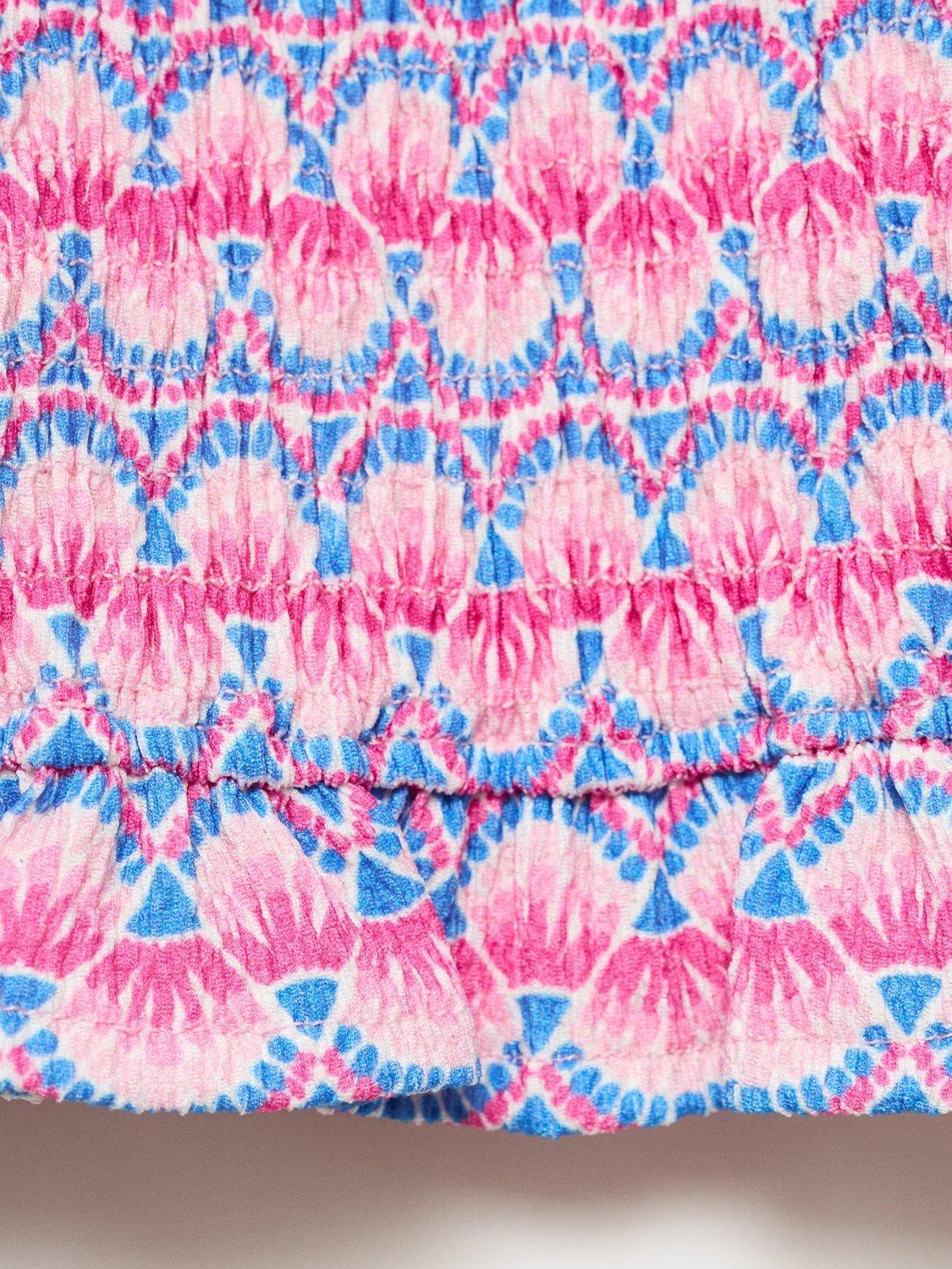 Product image 3 of 4, which shows Mango Kids' Pai Ruched Strappy Top, Pink, 11-12 years