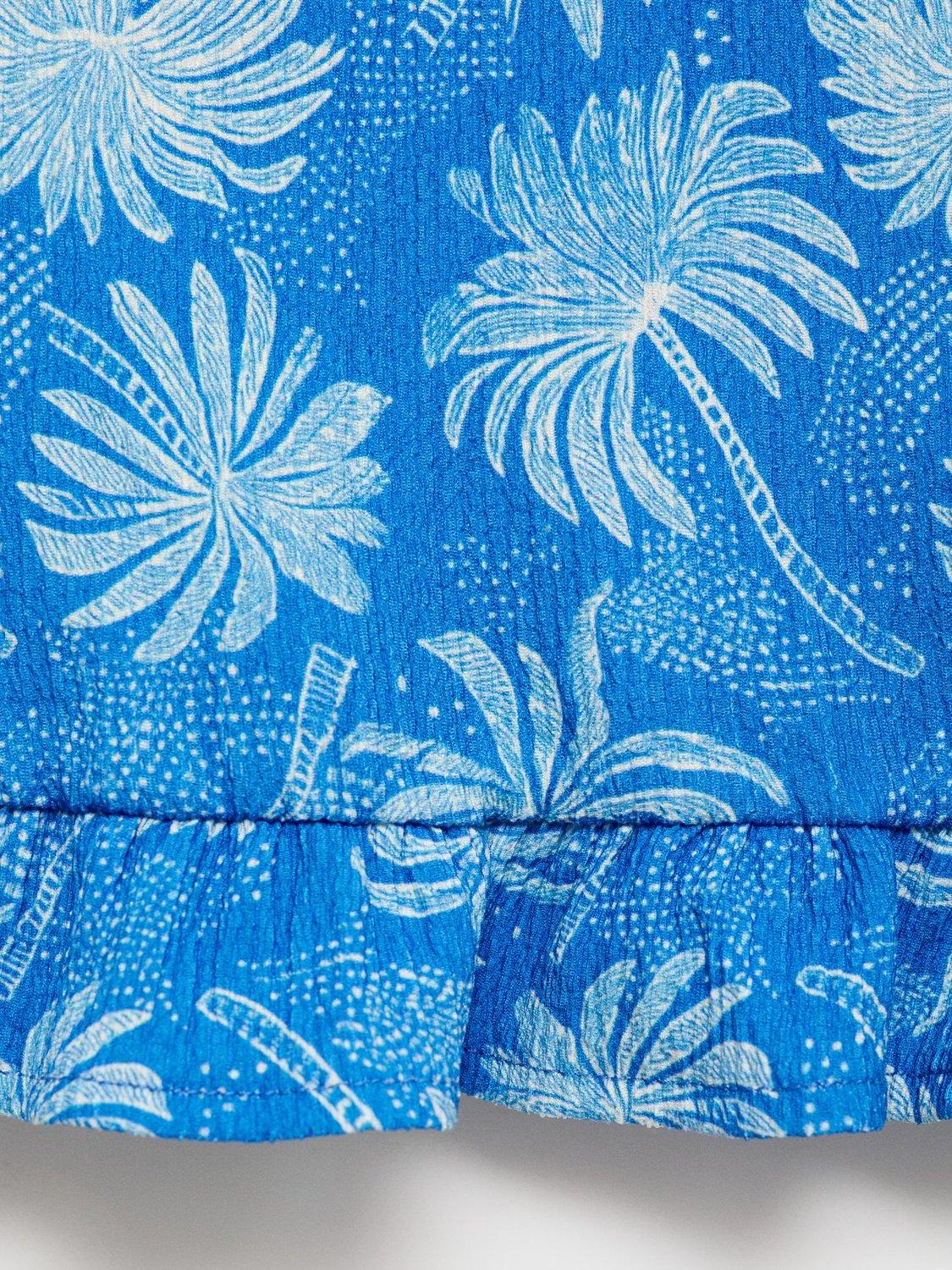 Product image 3 of 4, which shows Mango Kids' Palmera Sleeveless Printed Top, Medium Blue, 11-12 years