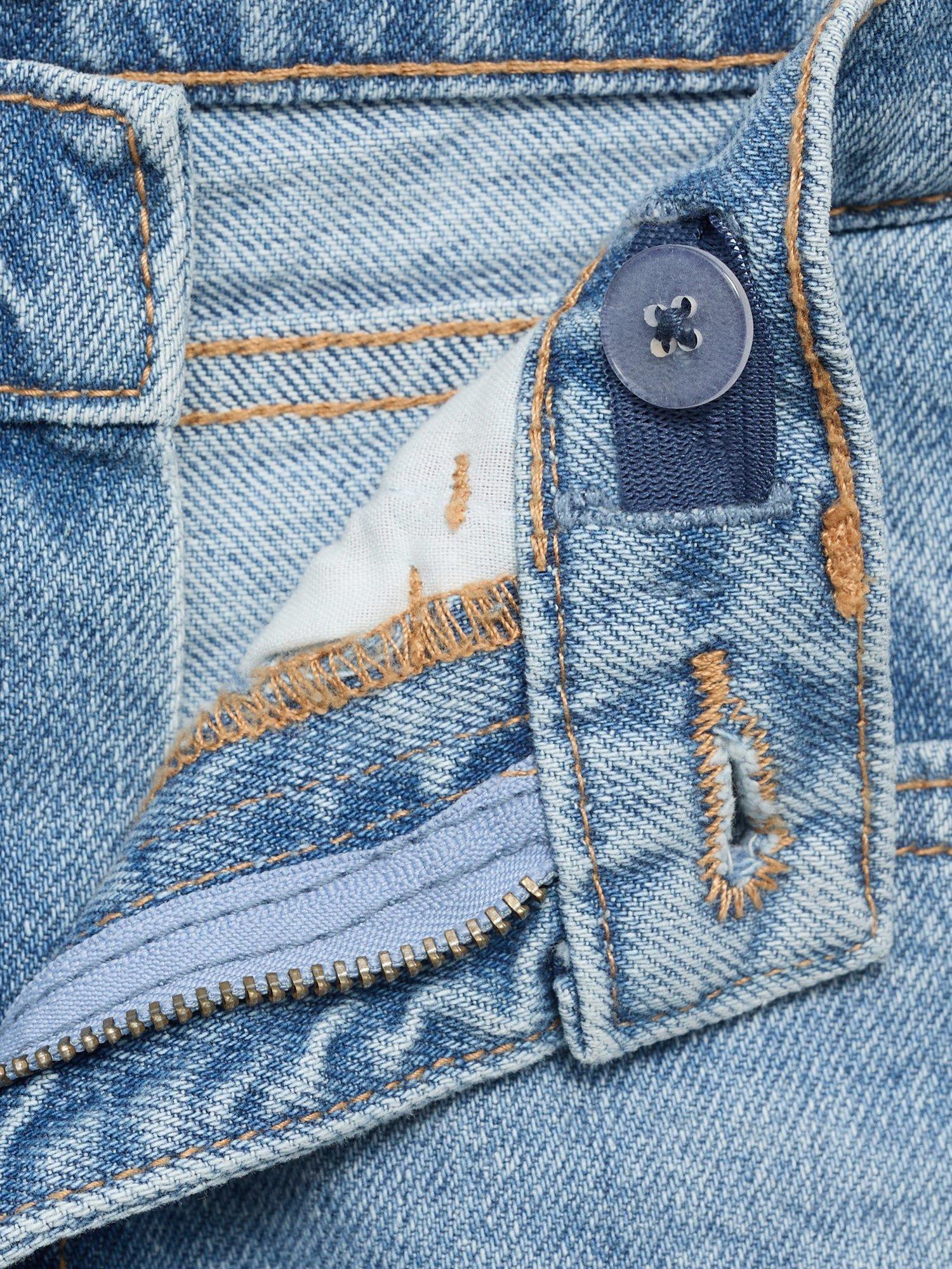 Product image 5 of 5, which shows Mango Kids' Denim Raw-Cut Culotte Jeans, Open Blue, 11 yrs