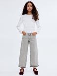 Mango Kids' Denim Frayed Culotte Jeans, Open Grey