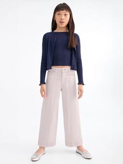 Mango Kids' Denim Culotte Jeans, Light Pastel Purple, Light Pastel Purple