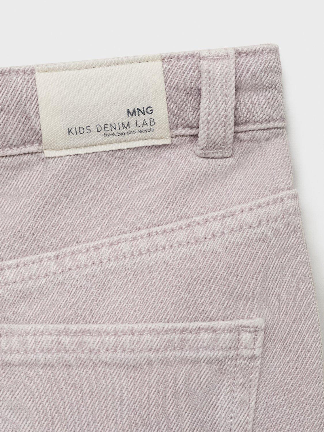 Product image 4 of 5, which shows Mango Kids' Denim Culotte Jeans, Light Pastel Purple, 11 yrs