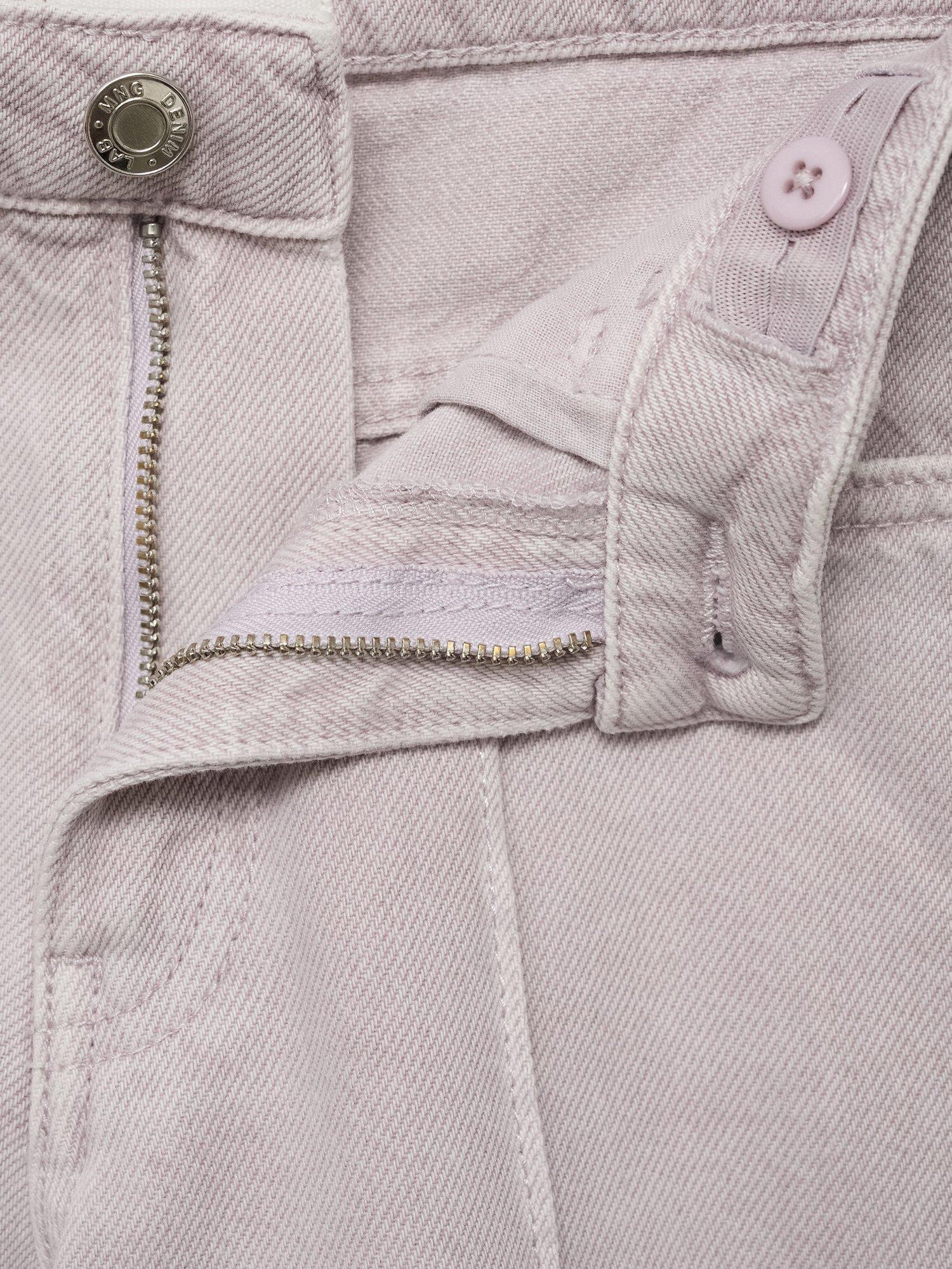 Product image 5 of 5, which shows Mango Kids' Denim Culotte Jeans, Light Pastel Purple, 11 yrs