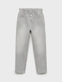 Mango Kids' Cotton Paperbag Jeggings, Open Grey