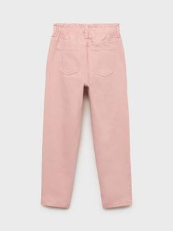 Mango Kids' Cotton Paperbag Jeggings - view 2, Pink