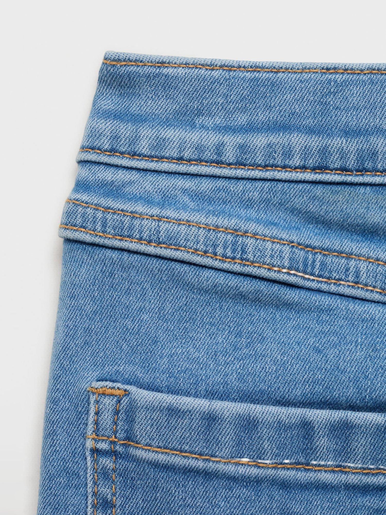 Product image 3 of 4, which shows Mango Kids' Cotton Denim Trumpet Jeans, Open Blue, 6 years