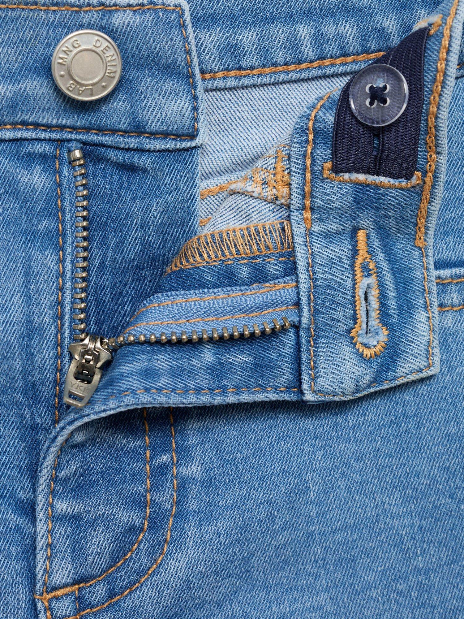 Product image 4 of 4, which shows Mango Kids' Cotton Denim Trumpet Jeans, Open Blue, 6 years