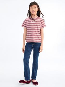 Mango Kids' Cotton Denim Trumpet Jeans, Dark Blue