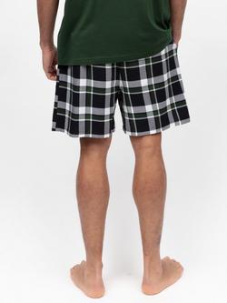 Cyberjammies Cotton Check Pyjama Shorts, Black - view 2, Black