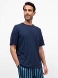 Cyberjammies Cotton Modal Blend Short Sleeve Pyjama Top, Navy