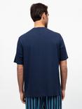 Cyberjammies Cotton Modal Blend Short Sleeve Pyjama Top, Navy