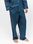 Cyberjammies Cotton Modal Blend Printed Stripe Pyjama Bottoms, Navy