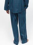 Cyberjammies Cotton Modal Blend Printed Stripe Pyjama Bottoms, Navy