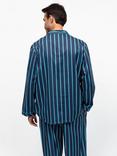 Cyberjammies Cotton Modal Blend Printed Stripe Pyjama Top, Navy