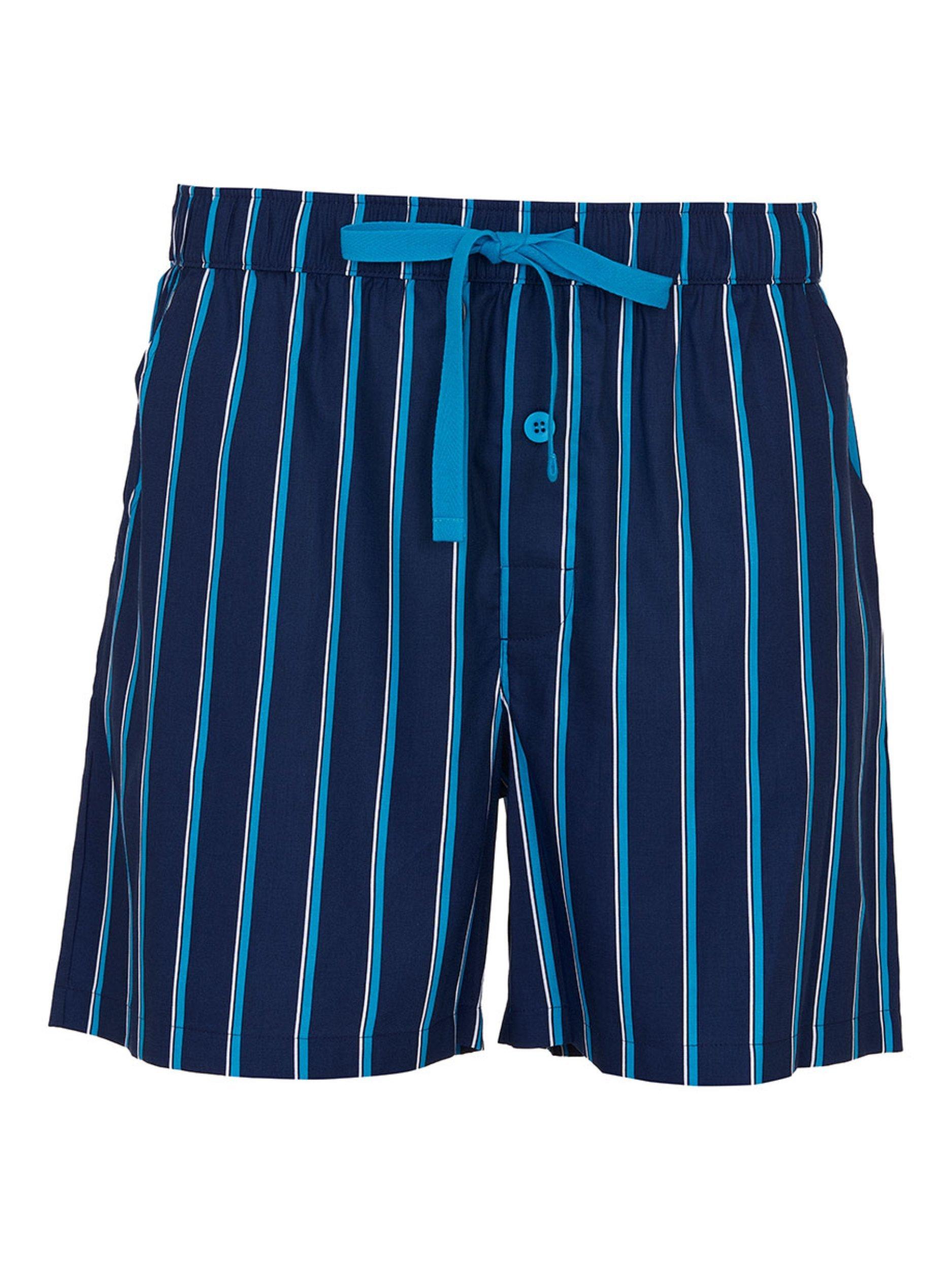 Product image 4 of 4, which shows Cyberjammies Cotton Modal Blend Printed Stripe Pyjama Shorts, Navy, S