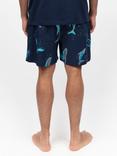 Cyberjammies Cotton Modal Blend Whale Print Pyjama Shorts, Navy