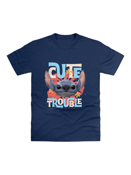 Brand Threads Kids' Lilo & Stitch Movie T-Shirt, Navy, Navy
