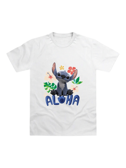 Brand Threads Kids' Lilo & Stitch Movie T-Shirt, White, White