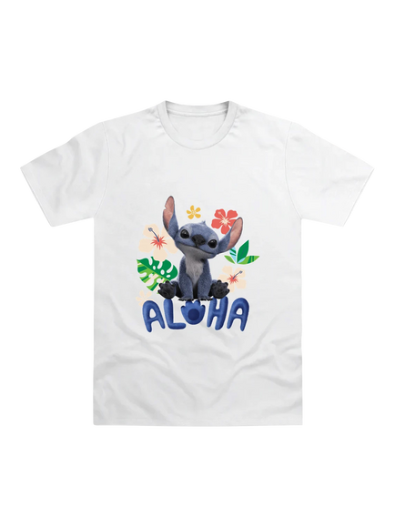 Brand Threads Kids' Lilo & Stitch Movie T-Shirt, White, White