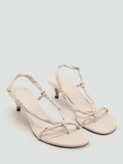 Mango Astrid Kitten Heeled Buckle Strappy Sandals - view 2, White