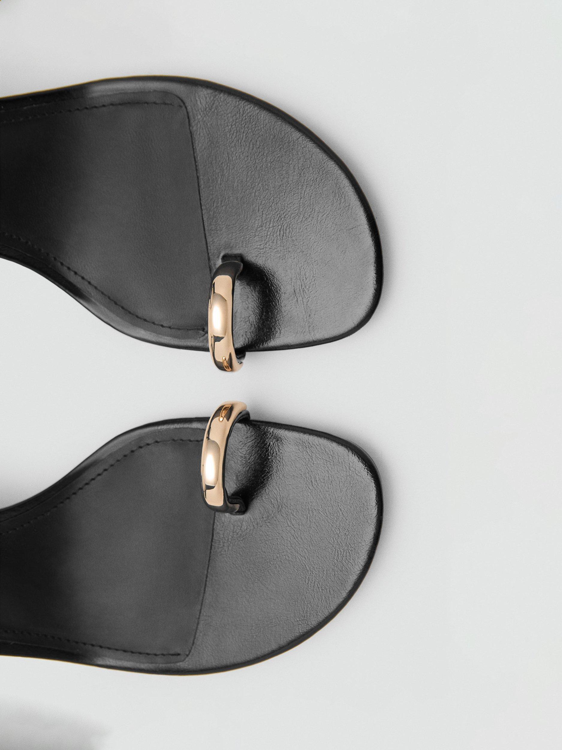 Product image 4 of 6, which shows Mango Linet Open Toe Sandals, Black, 2