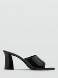 Mango Polo Block Heel Open Toe Patent Sandals