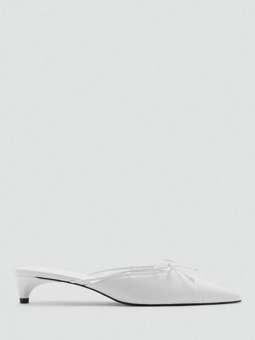 Product image 1 of 5, which shows Mango Nil Pointed Court Shoes, White, 4