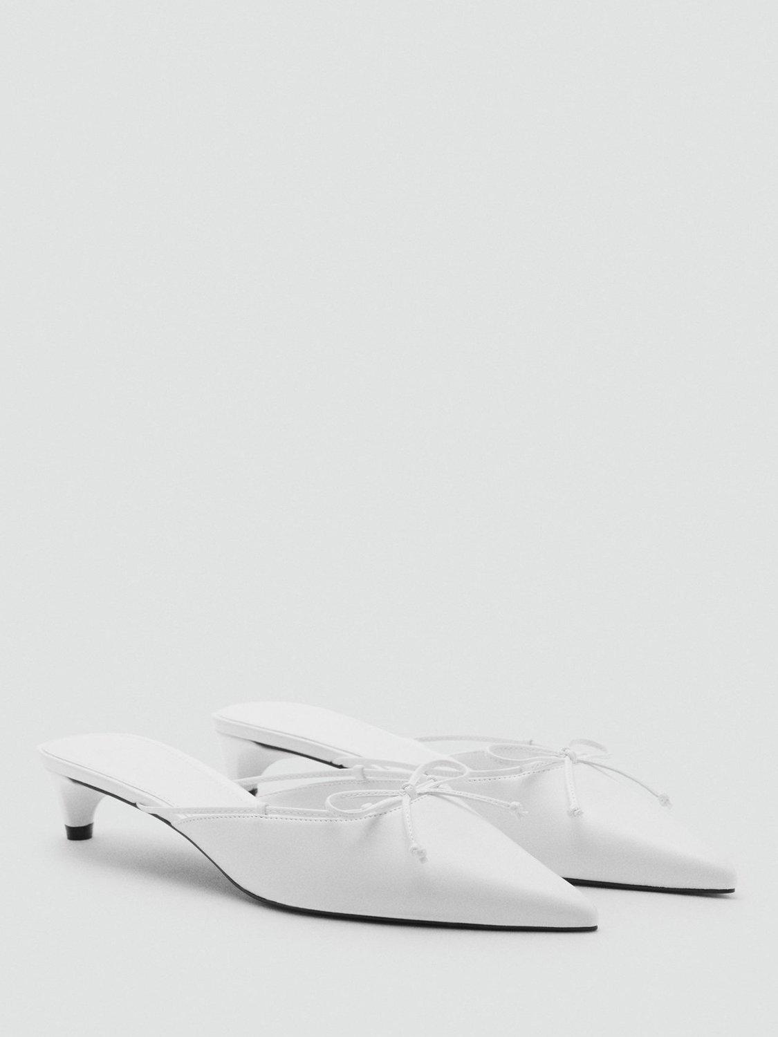 Product image 2 of 5, which shows Mango Nil Pointed Court Shoes, White, 4