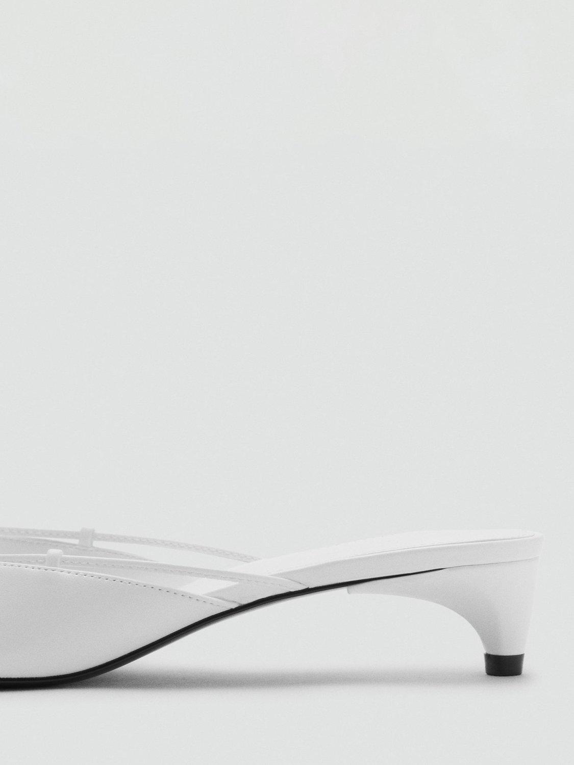 Product image 3 of 5, which shows Mango Nil Pointed Court Shoes, White, 4