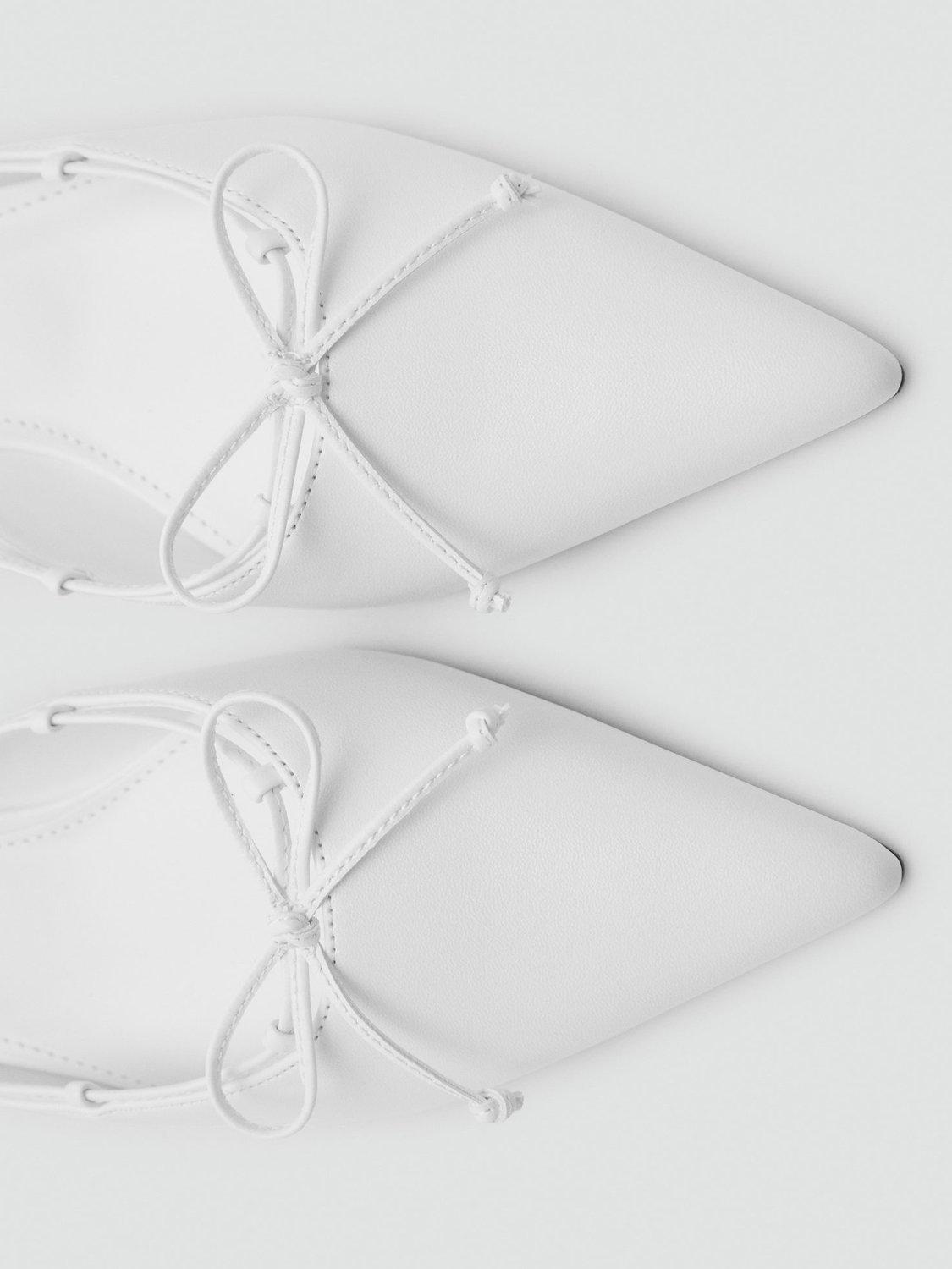 Product image 4 of 5, which shows Mango Nil Pointed Court Shoes, White, 4