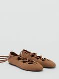 Mango Ohio Lace Up Suede Pumps