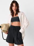Whistles Contrast Stitch Pull On Shorts, Black/Multi